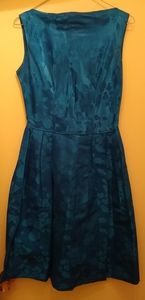 Vintage handmade blue floral silk sleeveless dress